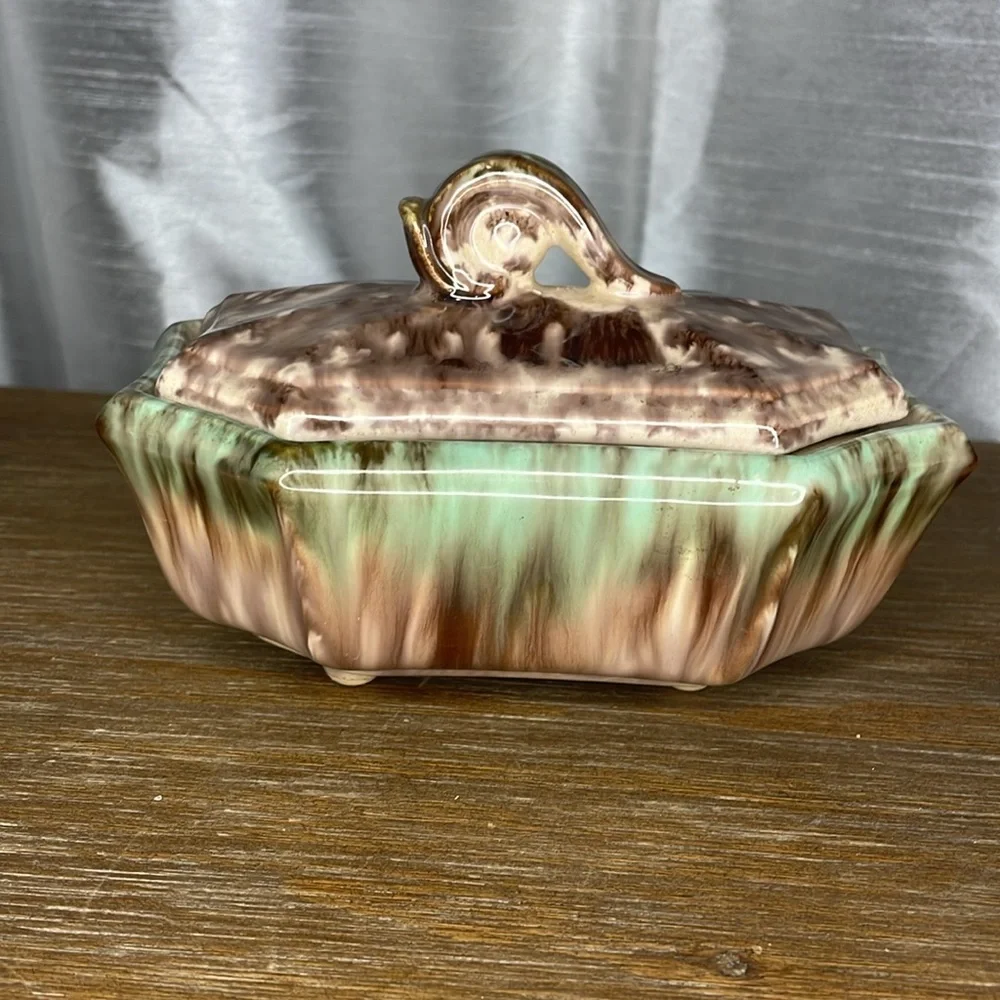 Vintage Germany Ceramic Pottery Dish with Lid 26